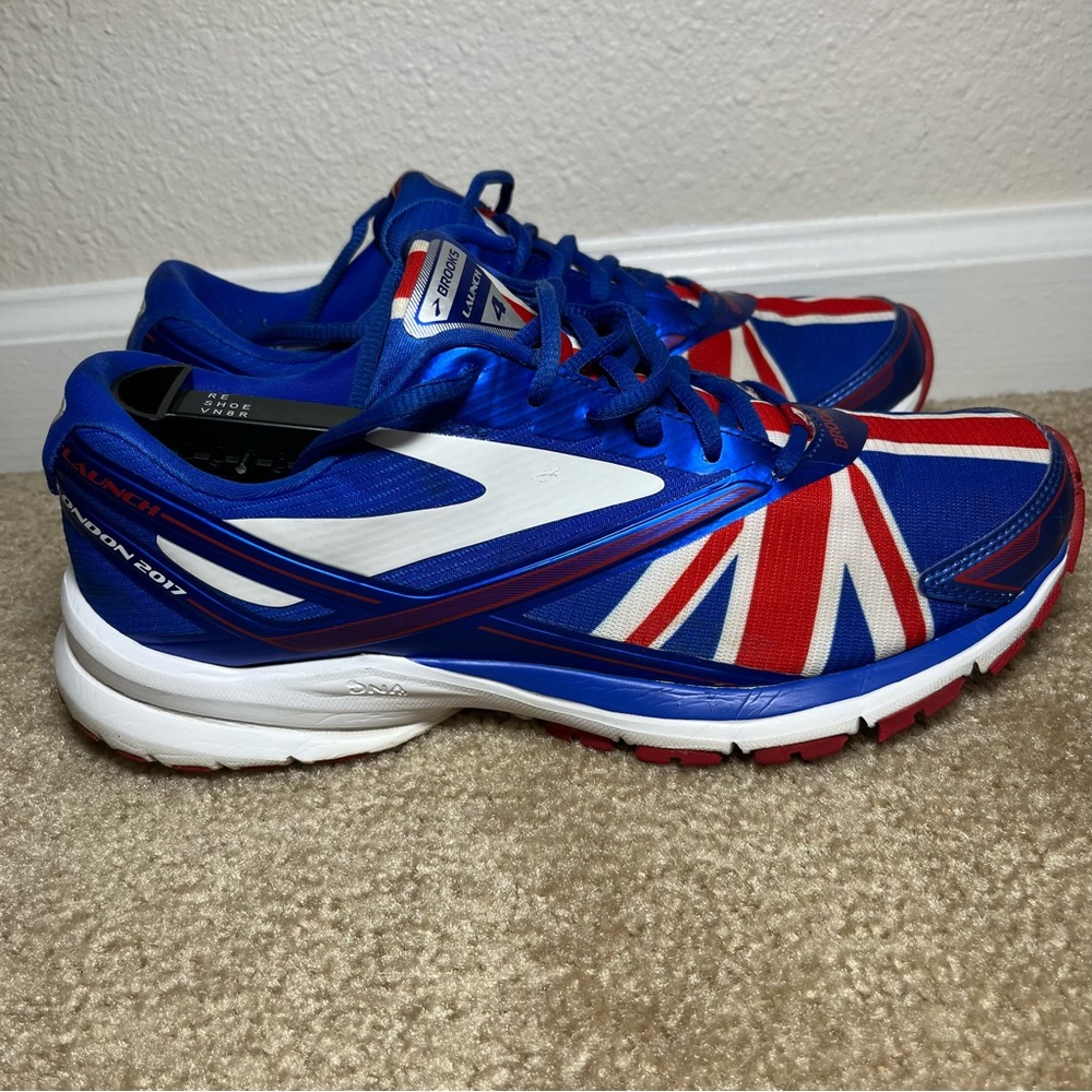 Brooks Launch 4 Women’s London 2017 Blue Red British Flag Running Shoes